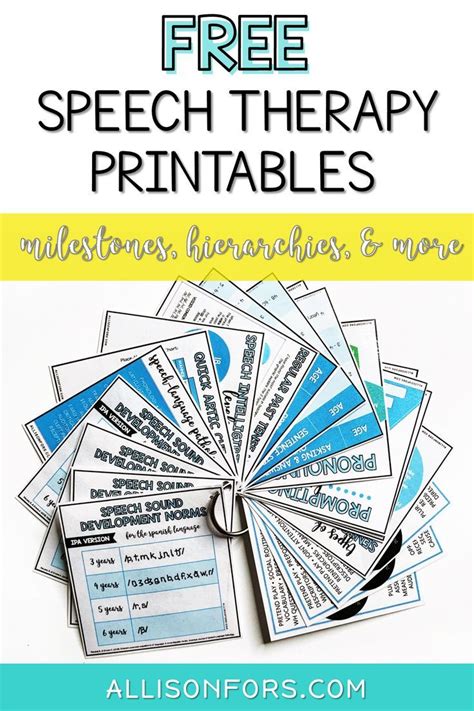 Free Speech Therapy Printables Milestones Hierarchies And More
