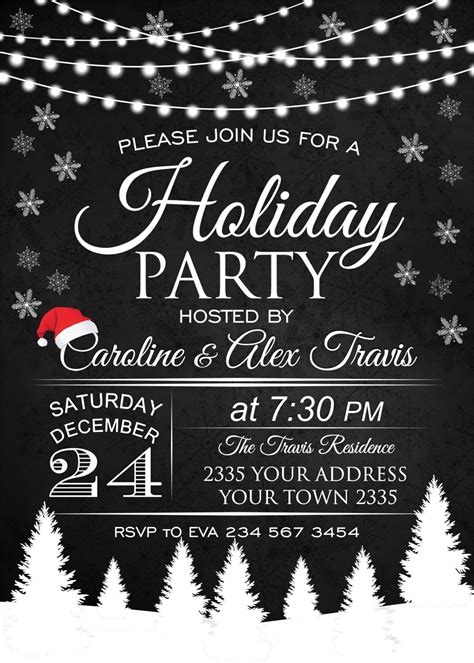 Christmas Party Invitation Holiday Party Invitation Etsy