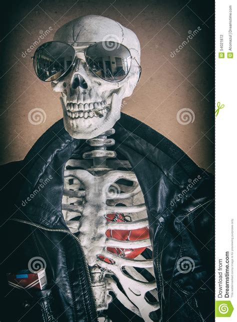 Cool Skeleton Smoker Stock Photo Image Of Monster Human