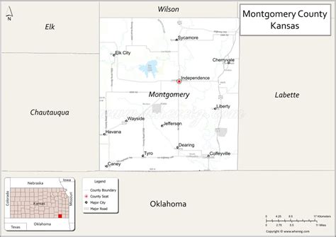 Map Of Montgomery County Kansas