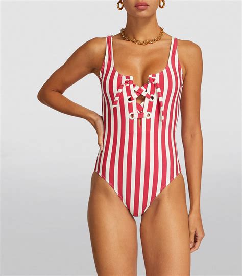 womens eres pink striped destino swimsuit harrods uk