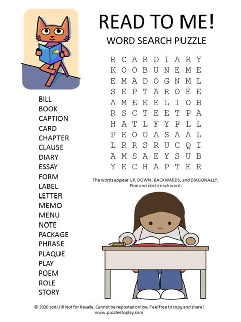 Read Word Search Puzzle Puzzles To Play Reading Wordsearch
