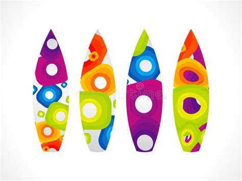 Abstract Colorful Surf Board Template Stock Vector Illustration Of