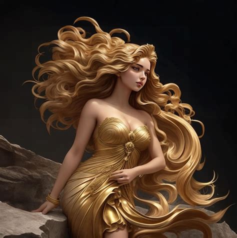 Premium AI Image Golden Woman With Golden Hair