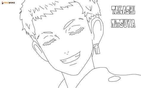 Takashi Mitsuya Tokyo Revengers Coloring Page Free Printable Coloring