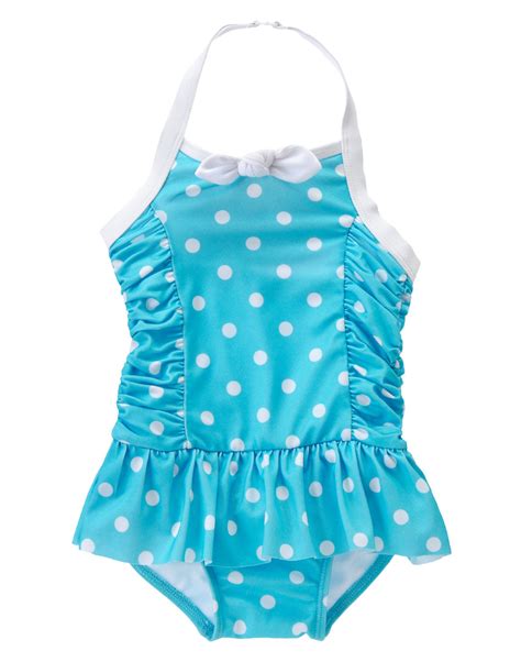 Polka Dot Skirted One Piece Swimsuit Cute Outfits For Kids Girls