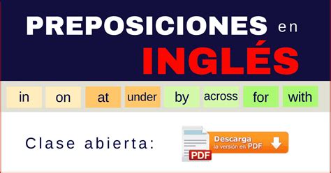 Preposiciones En InglÉs Ejercicios Y Lista Pdf Traducida Al Español