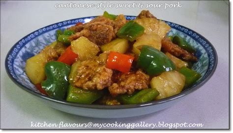 1/4 cup sugar 3 tablespoons ketchup 2 tablespoons dark soy sauce 1/4 teaspoon salt 1/2 cup canned water of pineapple or reserved pineapple juice 1/4 cup vinegar 1 tablespoon cornstarch dissolved in 4. kitchen flavours: Cantonese-style Sweet And Sour Pork