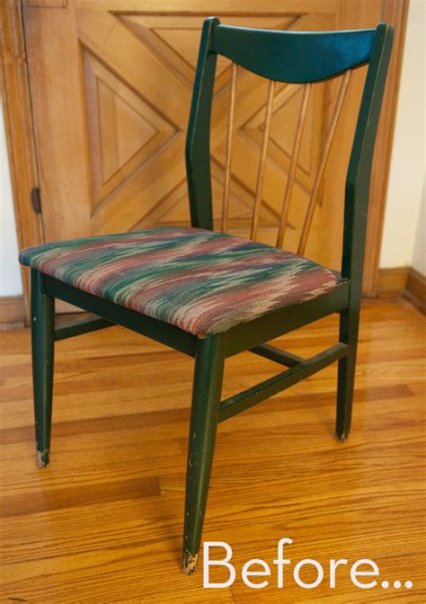 Before And After A Worn Dated Chair Gets A Bright And Colorful