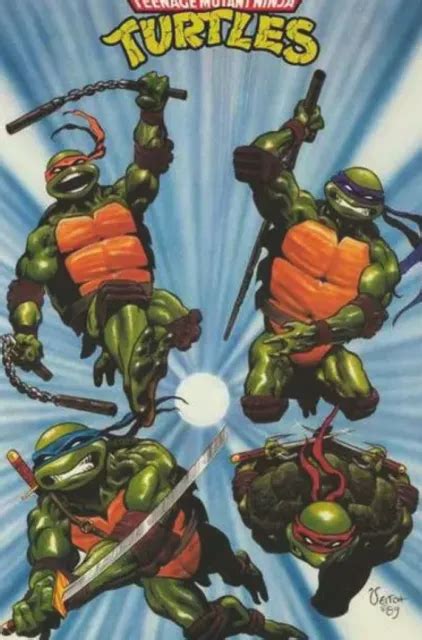 Rare Vintage 1989 Tmnt Poster Unused Teenage Mutant Ninja Turtles New