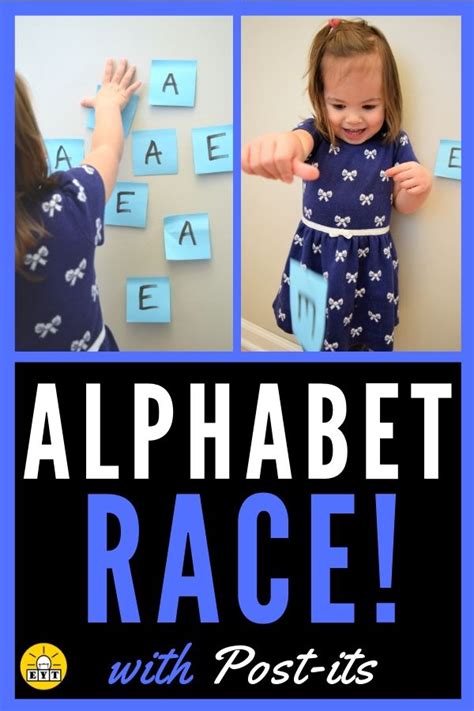 Alphabet Race With Post Its Toddler Learning Alphabet Activities
