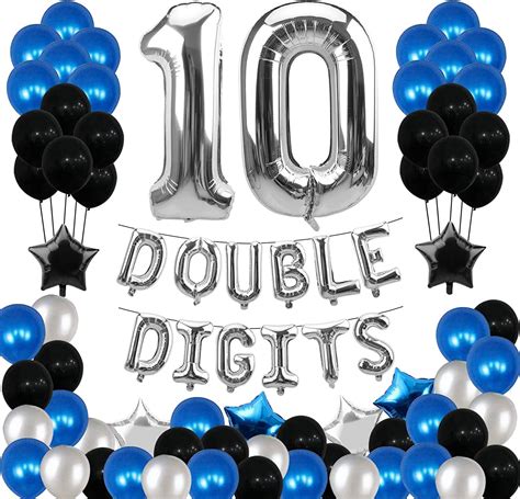 Amazon Com Luxiocio Double Digits 10 Birthday Balloon Decorations Kit
