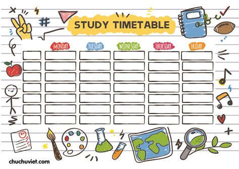 Free 10 Template Study Timetable Riset