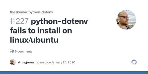 Python Dotenv Fails To Install On Linux Ubuntu Issue Theskumar