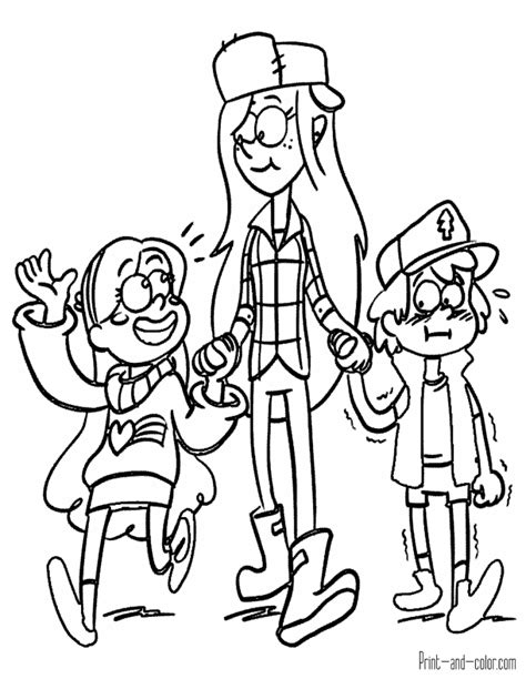 Gravity Falls Coloring Pages Print And
