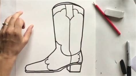 How To Draw A Cowboy Cowgirl Boot Youtube