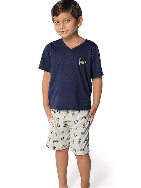 Pijama Infantil Curto Kid Plumbo Demillus 220906 Estação Intima