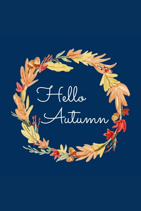 Hello Autumn Poster Template Postermywall