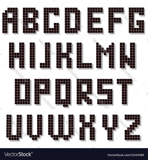 Pixelated Font Pixel Font Lettering Alphabet Fonts Typography Alphabet