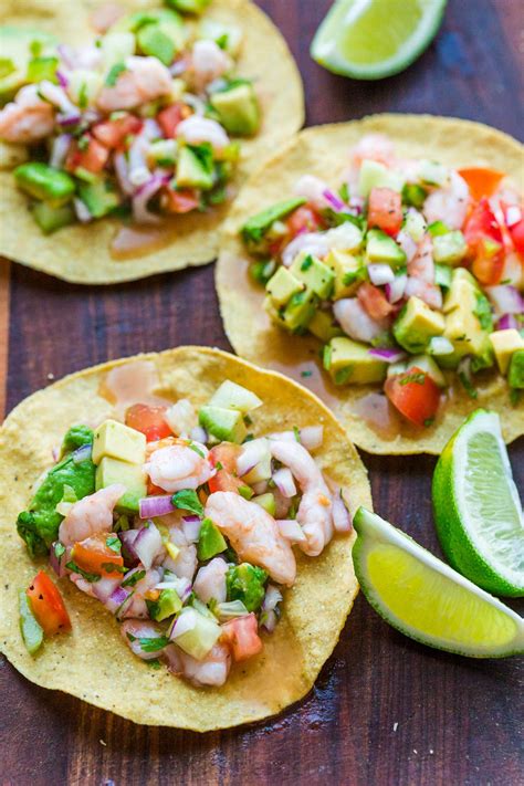 Well it's a chemical reaction. Ceviche is loaded with shrimp, avocados, tomatoes and cucumbers; all marinated in fresh lime ...