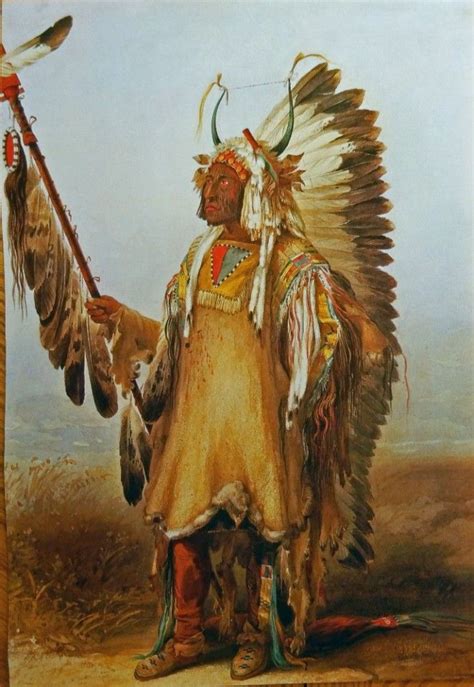 Mato Tope Mandan Chief Painting By Karl Bodmer Rare Print Art American