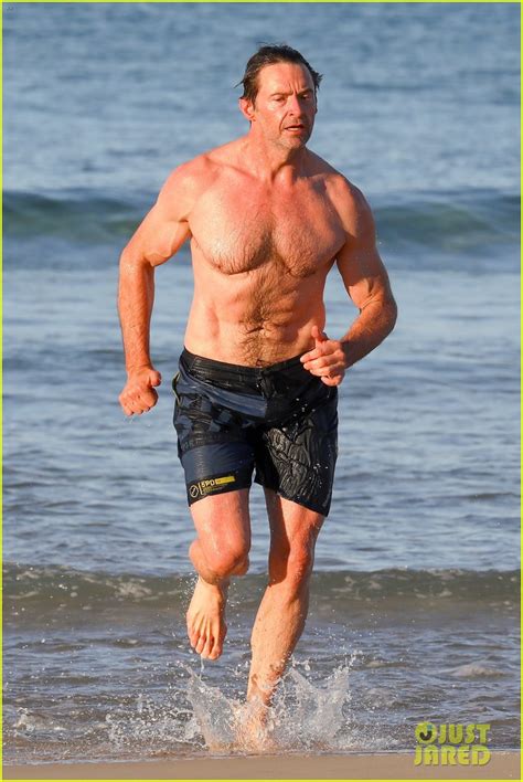 Hugh Jackman Showers Off His Shirtless Body After His Beach Workout Photo 4119617 Hugh