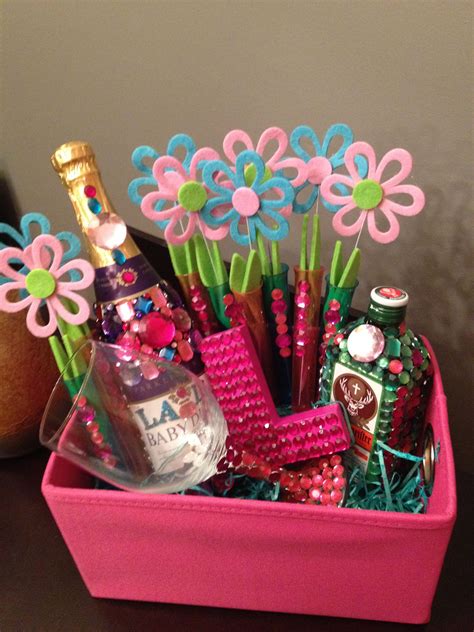 All the wine she could ever want. 21st birthday gift - bedazzled bottles! So cute. | 21st ...