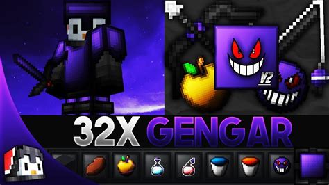 Gengar 32x Mcpe Pvp Texture Pack Fps Friendly By Mekekekwek Youtube