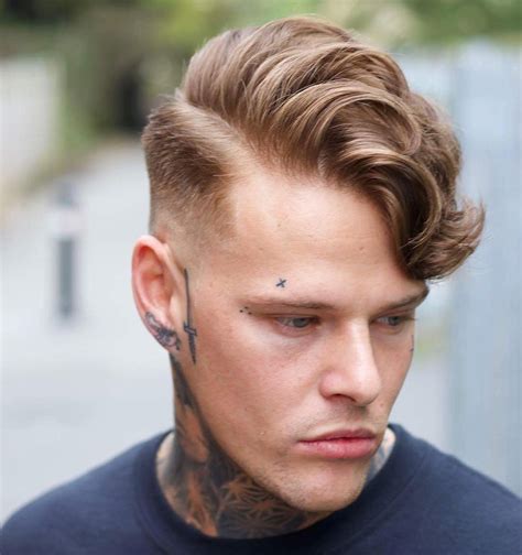 Mens Quiff Shaved Sides Wavy Haircut