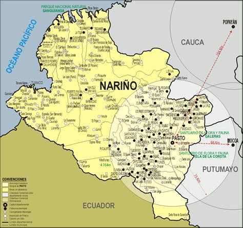 Mapa Del Departamento De NariÑo Colombia Y Sus Ciudades Mas