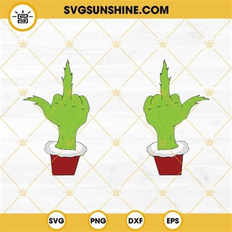 Grinch Middle Finger Svg Vectorency Hot Sex Picture