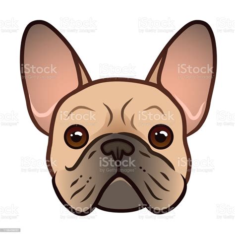 Ilustración de Bulldog Francés Cara Ilustraciones De Dibujos Animados