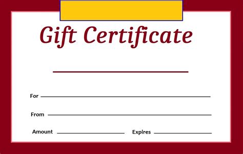Gift Certificate Template Free Word And Excel Templates