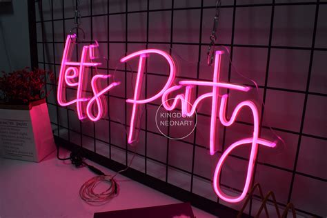 Lets Party Neon Sign Custom Neon Sign Wall Decor Led Etsy Neon
