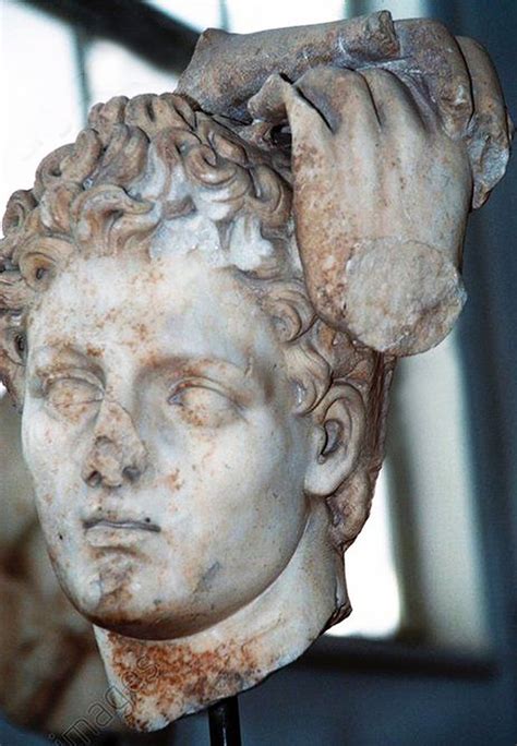 Head Of Apollo Circa 2nd C Ad Marble Found Athens From Roman