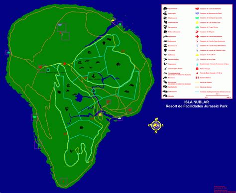 Isla Nublar Map Von Universal Studios Limited As A Colouring Poster