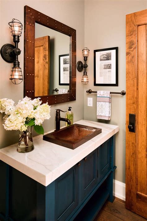 15 Fabulous Farmhouse Style Powder Rooms That Save Space With Cozy