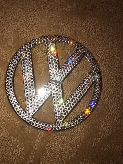 Genuine Volkswagen Vw Eos 5 Front Emblem Swarovski Crystals Bedazzled