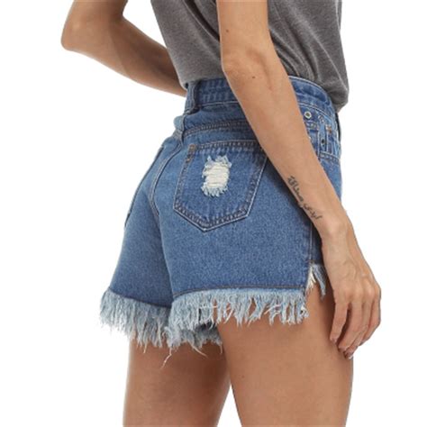 Summer Vintage Women Short Hole Jeans Fashion Tassel 2018 High Waist
