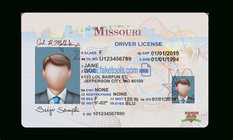Missouri Driver License Psd Template With Blank Drivers License