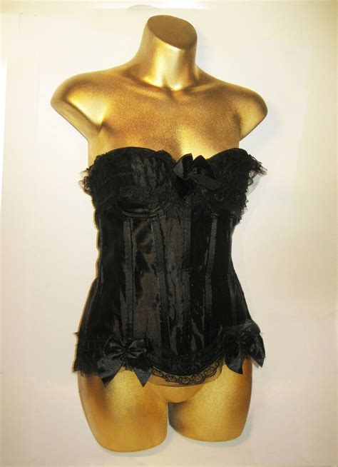Daisy Corsets Black Strapless Merry Widow Lacey Tulle Gem