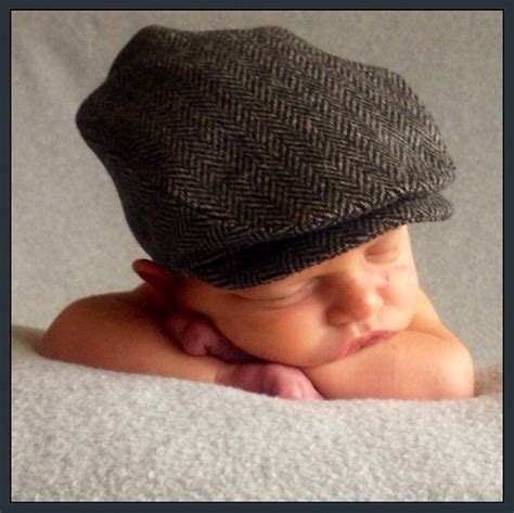 Newsboy Baby Flat Cap Newborn Infant Photo Prop Vintage