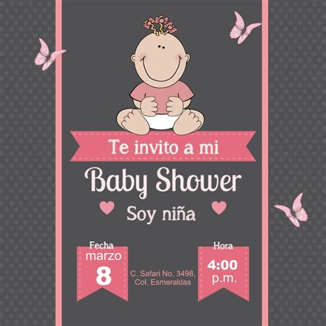 Invitación Imprimible Personalizada Baby Shower Niña 5000 En 178
