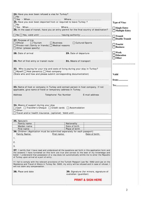 Turkish Visa Application Form Fill Out Sign Online And Download Pdf