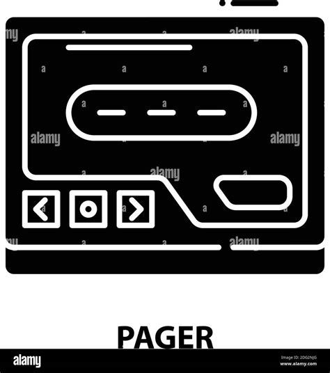 Pager Icon Black Vector Sign With Editable Strokes Concept Symbol