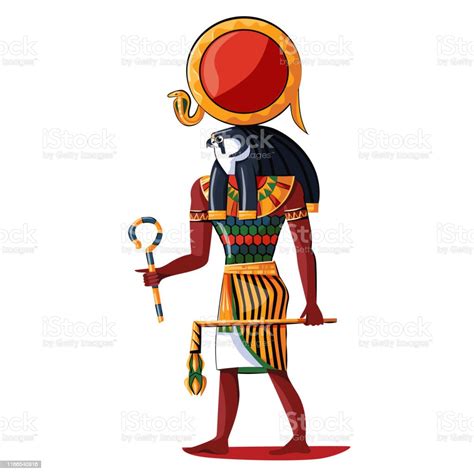 Ancient Egypt Sun God Ra Cartoon Illustration Stock Illustration