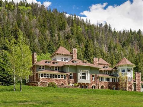 English Tudor Style American Castle In The Rocky Mountains
