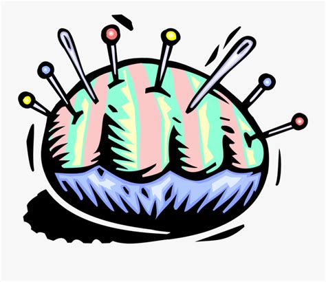 Vector Illustration Of Sewing Pin Cushion With Needles Free