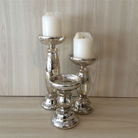 Pillar Candle Holders Silver 2 The Pretty Prop Shop Auckland