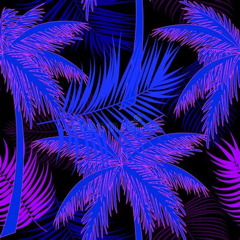 Seamless Vector Pattern Of Tropical Leaves Of Palm Tree